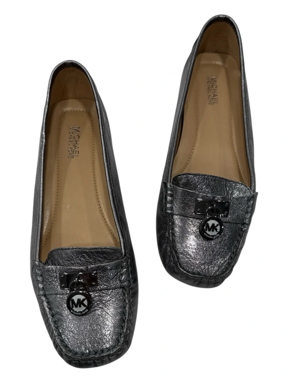 MICHAEL Michael Kors Women's Hamilton Loafer Size 7 silver leather